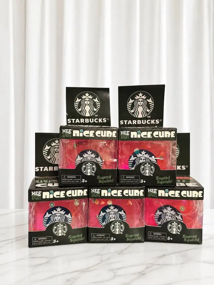 Strawberry Acai Themed Cube Squishy Stress Relief Fidget Toy for Classic & Novelty Toy Enthusiasts