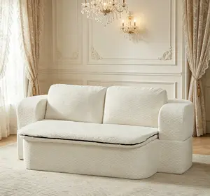 Modern Convertible Futon Sleeper Sofa Bed - Floor Foam Compression Couch for Living Room, Bedroom