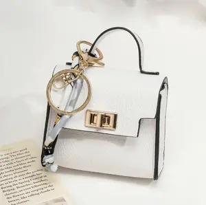 Mini Square Bag Pendant Keychain - High Quality Leather with Colorful Strap, Cute Car Keychain & Bag summervibes Pendant Smartphone Cellphone
