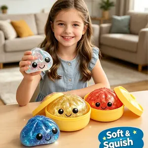 Glitter Dumpling Squishy Toy, 250g Jumbo Slow Rising Stress Ball, Soft Squeezy Sensory Fidget Toy for Anxiety Re，Soft Squeezy Fidget Toy for Anxiety Relieflief, Cute Kawaii Desk Toy for Kids & Adults, Oddly Satisfying Stress Relief Toy，
