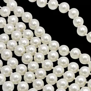 10MM Faux Pearl Beads Garland String, 14 Yards Bulk Bead Roll for DIY Crafts, Wedding, Party, Christmas Tree Decoration