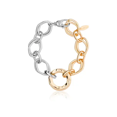 Ettika - Mixed Metal Chain Link Bracelet - Rhodium and 18k Gold Plated For Women