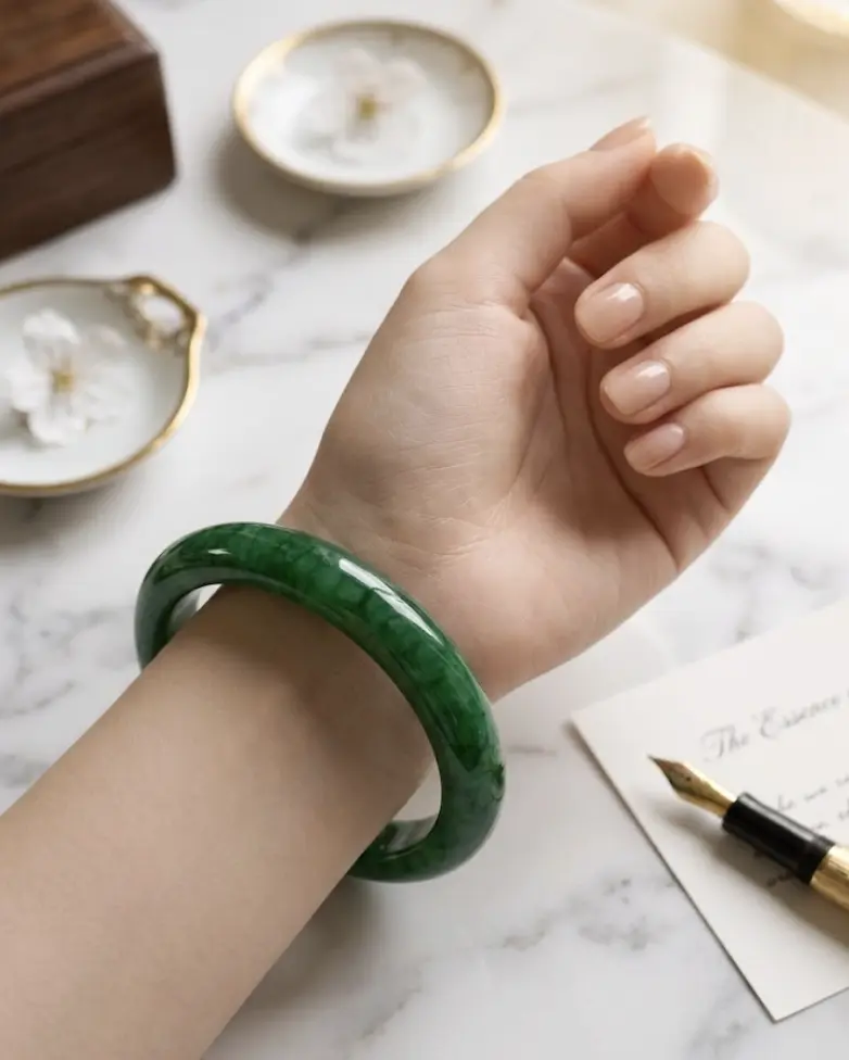 Women's Green Basic Lightweight Bangles - Polished Finish, Simple, Elegant Costume Jewelry for Everyday Wear, Bracelet Stacking Enthusiasts, Casual, Daily, Female