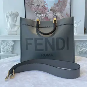Pre-owned FENDI Calfskin Tote Bags BJ1109904065 Sunshine Grey