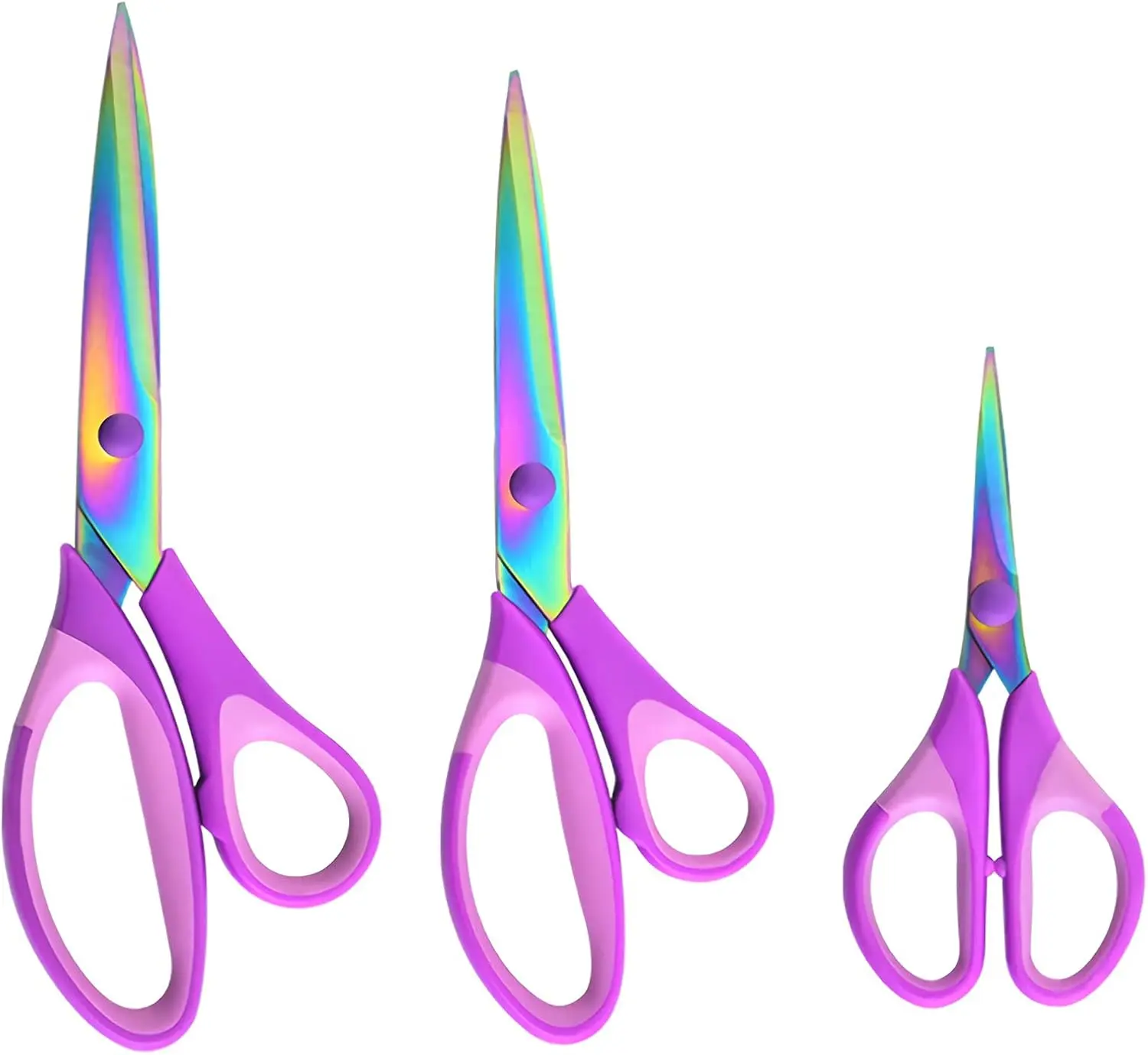 3PCS Craft Scissors, AllPurpose with Titanium Coating Soft Rubber Grip Handle Multipurpose Fabric Scissor Set for Office, Sewing, Arts, and Home Supplies, Scissors Craft, Embroidery Scissors,Mini Scissors