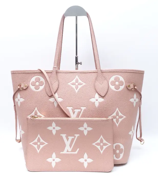 Pre-owned Louis Vuitton Neverfull MM Pink Empreinte Monogram Leather Tote Bag