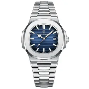 Men's Business Fashion Round Dial Analog Quartz Watch Luminous Waterproof for Party Daily Wear Trendy All-match Exquisite Gift with Box
