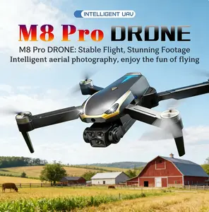 2026 M8 Pro Drone – 4K EIS Camera, GPS & 5G WiFi FPV, Brushless Motor, Optical Flow Hover, Smart Obstacle Avoidance, Auto Return, 360° Stunt Roll, Dual Batteries Included