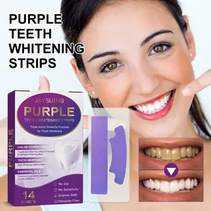 Jaysuing Teeth Whitening Strips, Purple Brightening Formula, Yellowing & Stain Removal, Deep Cleansing Oral Care Product