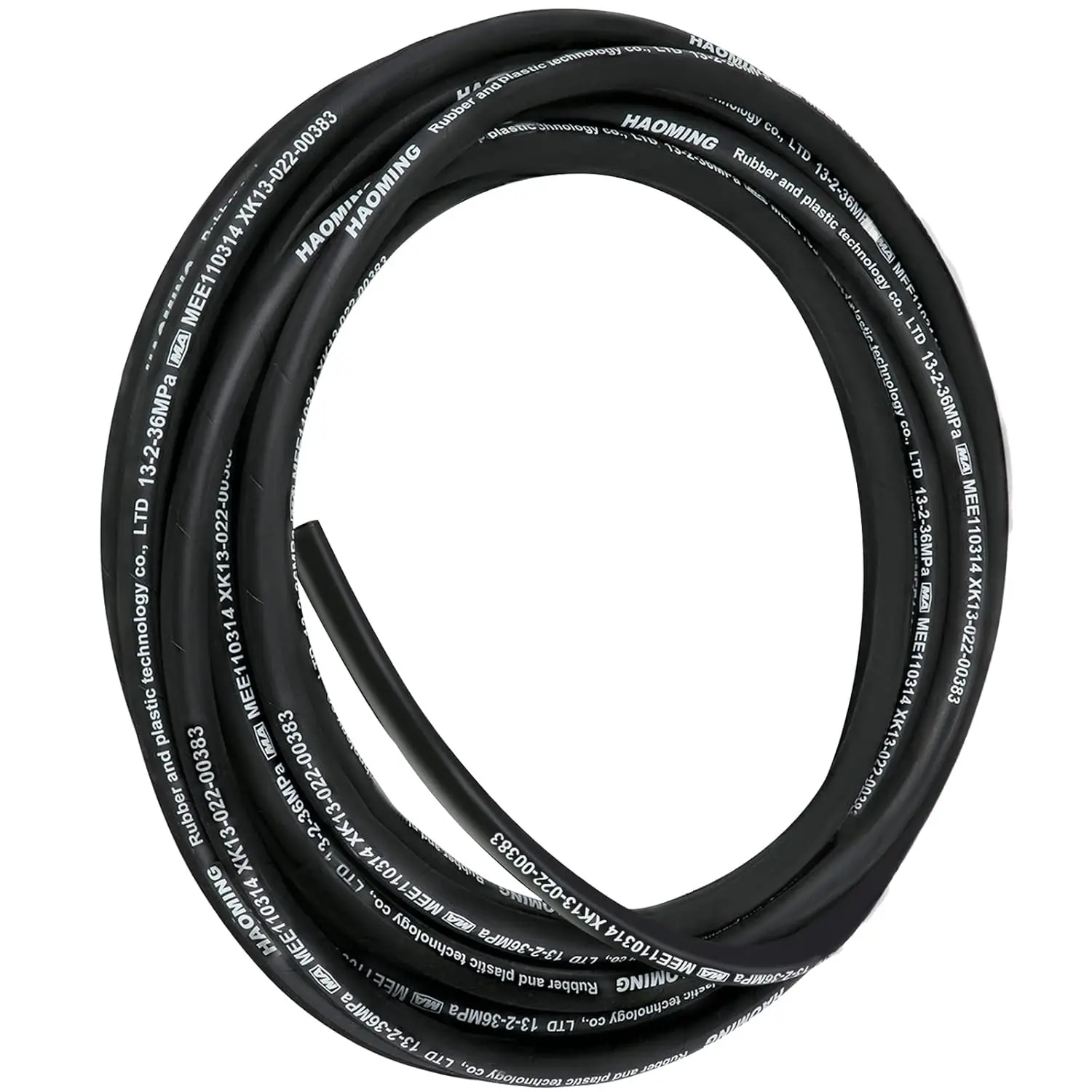 Hydraulic Hose 50 Feet Rubber Hydraulic Hoses with 2 High-Tensile Steel Wire Braid, Inner Diameter 1/2 Inch, 5000 PSI Max, Bulk Hydraulic Hose -40 ° F to 250 ° F, Hydraulic Oil Flexible Hose