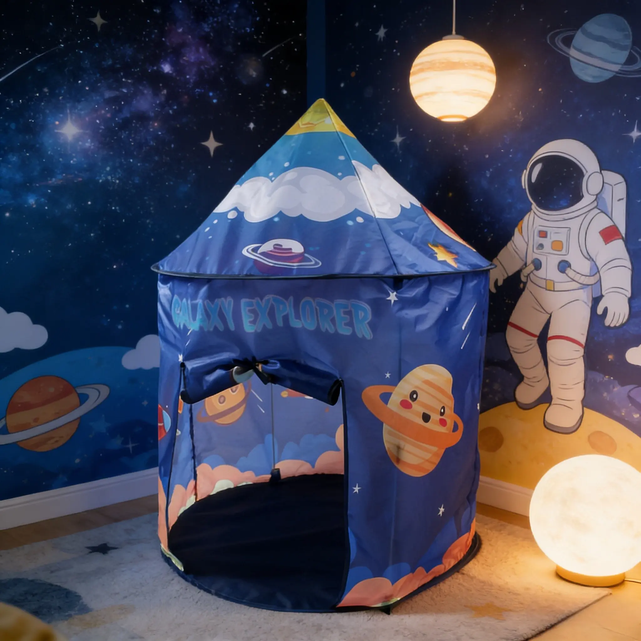 Foldable Kids Play Tent, Mongolian Yurt, Crawl Tunnel & Ball Pit, Fun Patterns, Easy Setup, Portable Outdoor Castle Playhouse, Outdoor Playset, Outdoor Play Equipment, Ideal Gift for Boys Girls, Christmas Halloween Gift, Balls Not Included