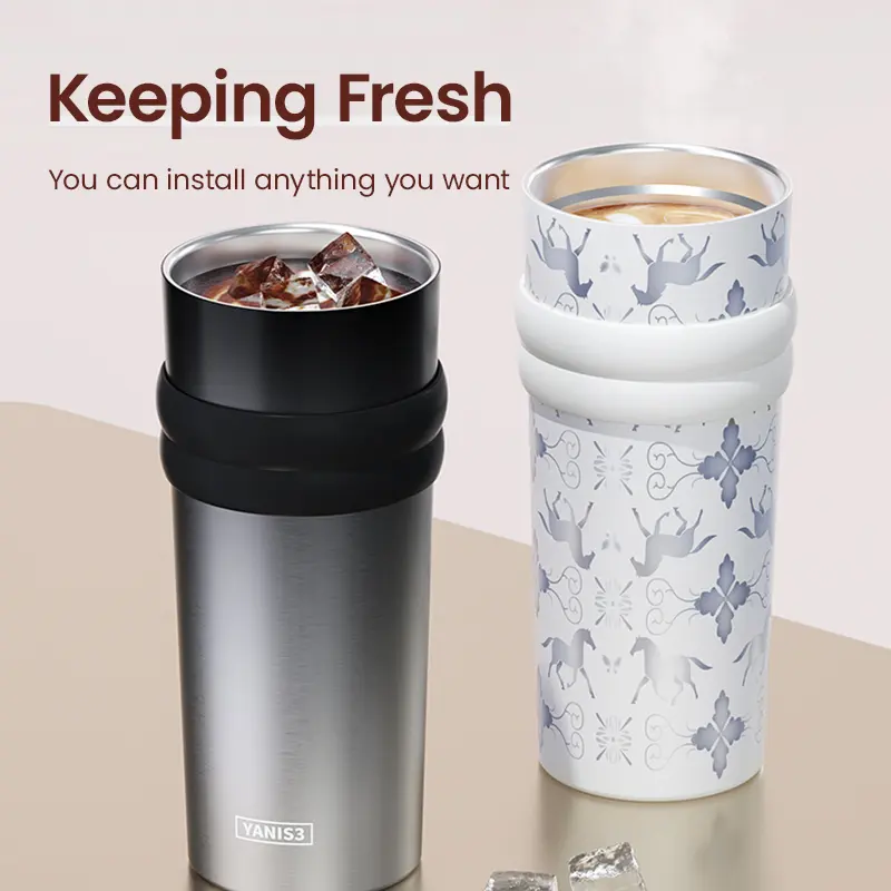 YANIS 3 Large-capacity Outdoor High-visibility Style Ladies and Gentlemen  Universal Fashionable Picnic Insulated Cup-C003 Drinkware Flasks 550ml 316L  Inner Liner Portable Tumbler Mug Bottles Bottled C003-White Water Bottles -  TikTok Shop