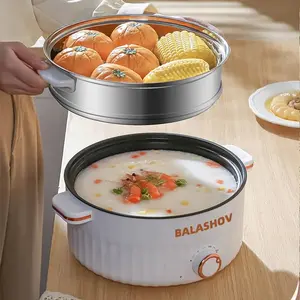 Multi-Functional Electric Hot Pot Cooker, Multifunction Pot for Cooking, Frying, Noodle Cooking Pot, Soup & More, Ideal for 1-3 People Family Gatherings, US Plug, Perfect for Home & Camping