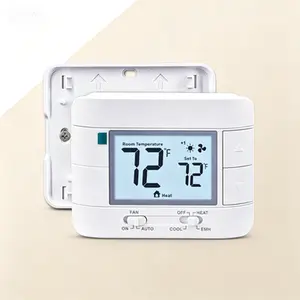 Single-Stage Thermostat for Home Heat Pump Systems, 2 Heat / 1 Cool Non-Programmable, with Room Temperature & Humidity Monitor, White Backlit Screen, Compatible with Conventional Systems