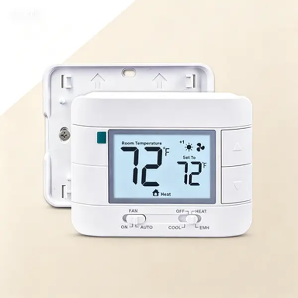 AW721 Non-Programmable Single-Stage Thermostat for Heat Pump Systems, Home Cooling & Middle-Aged/Elderly People, 2 Heat/1 Cool, 5.0 sq in Backlighted White Screen, 44°F-90°F Range, 3-Minute Compressor Delay Protection, Accurate Temp & Humidity Monitor, 5.