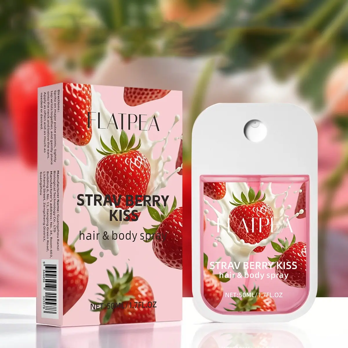 Strawberry Scented Air Freshener Spray, 50ML, Long-Lasting Fragrance, Home Scent, Home Fragrances, Room Scents, Ideal for Bedroom, Living Room, Bathroom, Birthday Gift, Travel Essential