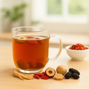 Herbal Tea with Natural Ingredients Ginseng Goji Red Dates & More -Caffeine-Free Vegan Detox Tea for Daily Balance & Wellness Routine 30-Day Supply