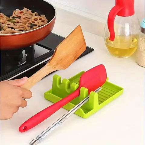 Drip-Free Silicone Utensil Rest - Keep Your Countertops Clean and Organized with this Kitchen Tool Holder for Spoons, Ladles, Tongs, Spatulas and More - Perfect for Home and Restaurant Use