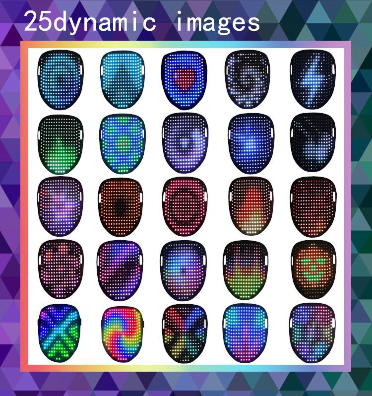 LED Mask, Light Up Mask with Gesture Sensing, Unisex LED Halloween Mask with 50 Patterns Glow, Costume Cosplay Party Masquerade, Halloween Gift