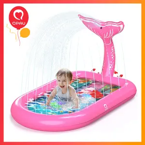 QPAU Splash Pad for Toddlers 1-3: 4 Animal Designs (Elephant, Whale, Shark & Mermaid) - Outdoor Water Play Mat, Inflatable Kids Pool, Baby Backyard Toy, Birthday & Children's Day Gifts for 1+ Year Old Girls & Boys outdoorfun
