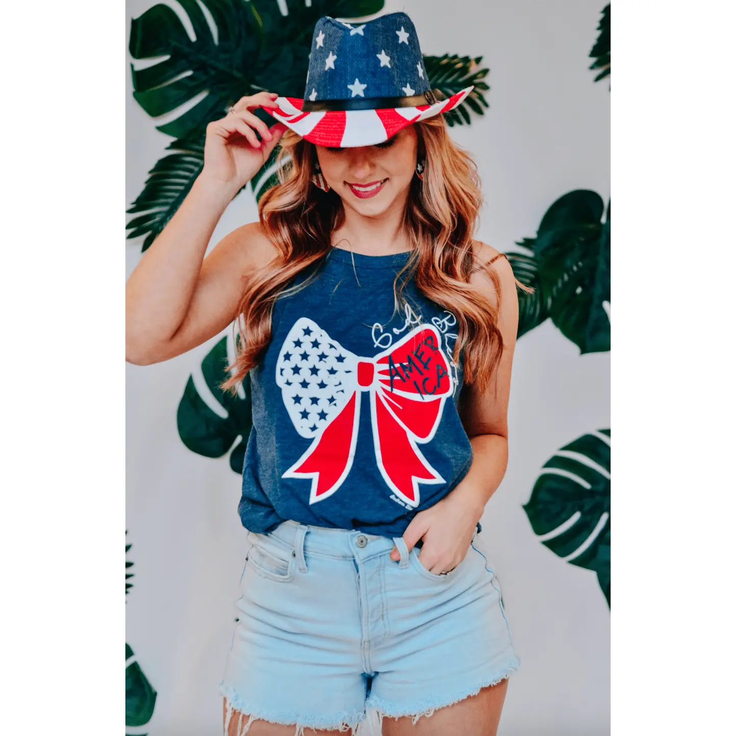 God Bless America Bow Tank