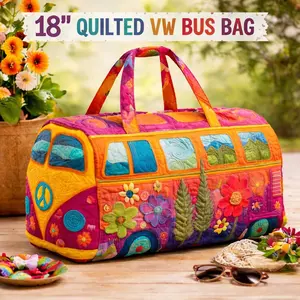 18 inch*9 inch*9 inch Unisex Boho Quilted Weekender Travel Bag, Lightweight & Comfortable, Hippie Design