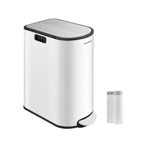 SONGMICS 13-Gallon Dual Kitchen Trash Can, 5.3 and 8 Gallon Compartments