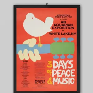 Woodstock 1970s White Lake NY Festival Vintage Concert Poster. Music Poster. Vintage Poster. Concert Poster