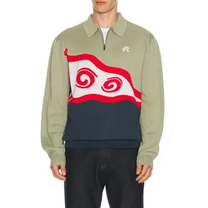 Malbon Golf Burgee Sweater in Seagrass & Navy