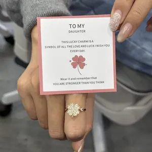 To My Daughter - Lucky Clover Ring | Rotating Anti-Stress Ring | Adjustable