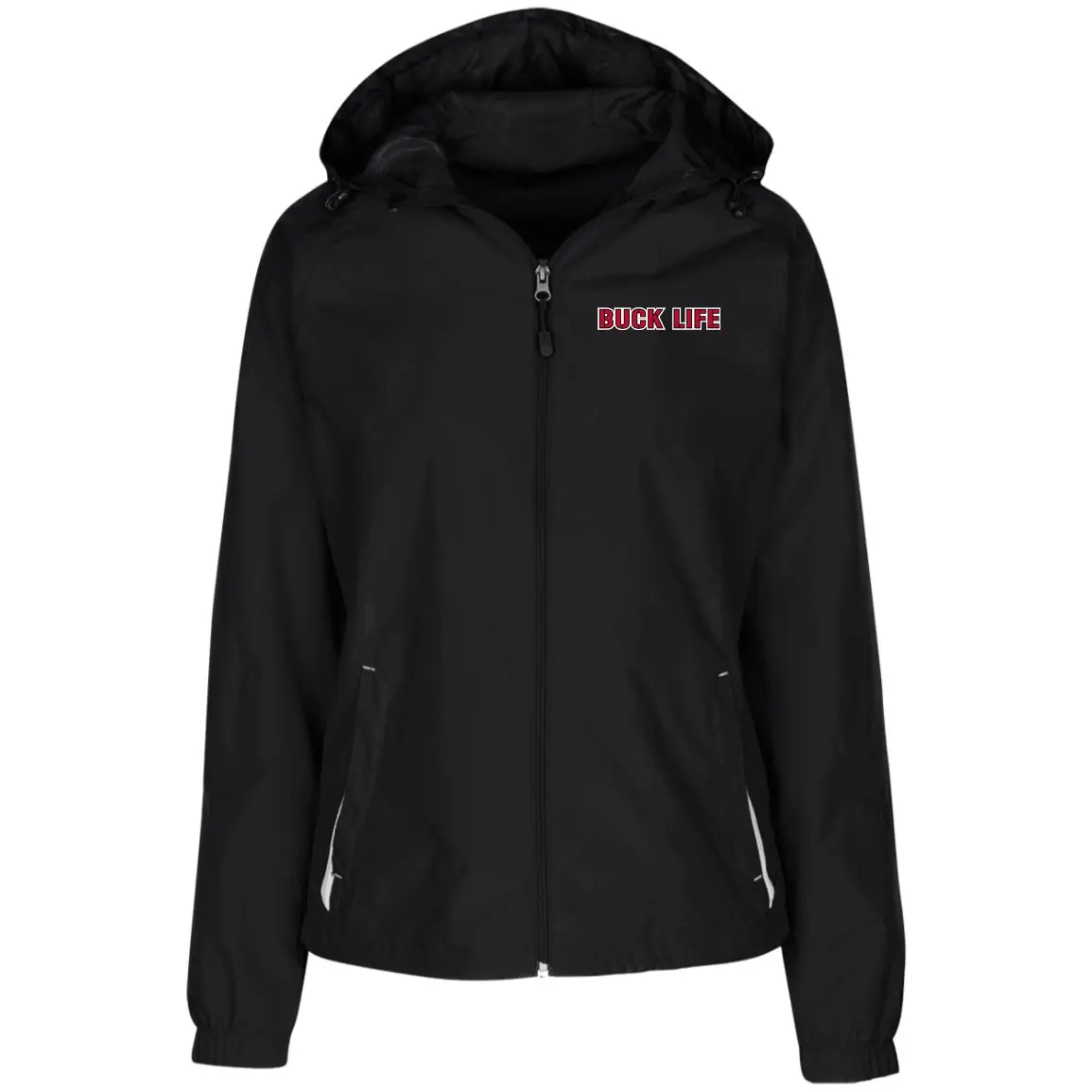 BUCKLIFE Ohio State Ladies' Jersey-Lined Hooded Windbreaker
