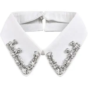 Detachable Fake Collar,Rhinestone Fake Collar for Women's Shirts,Sweaters, Jackets,Tops