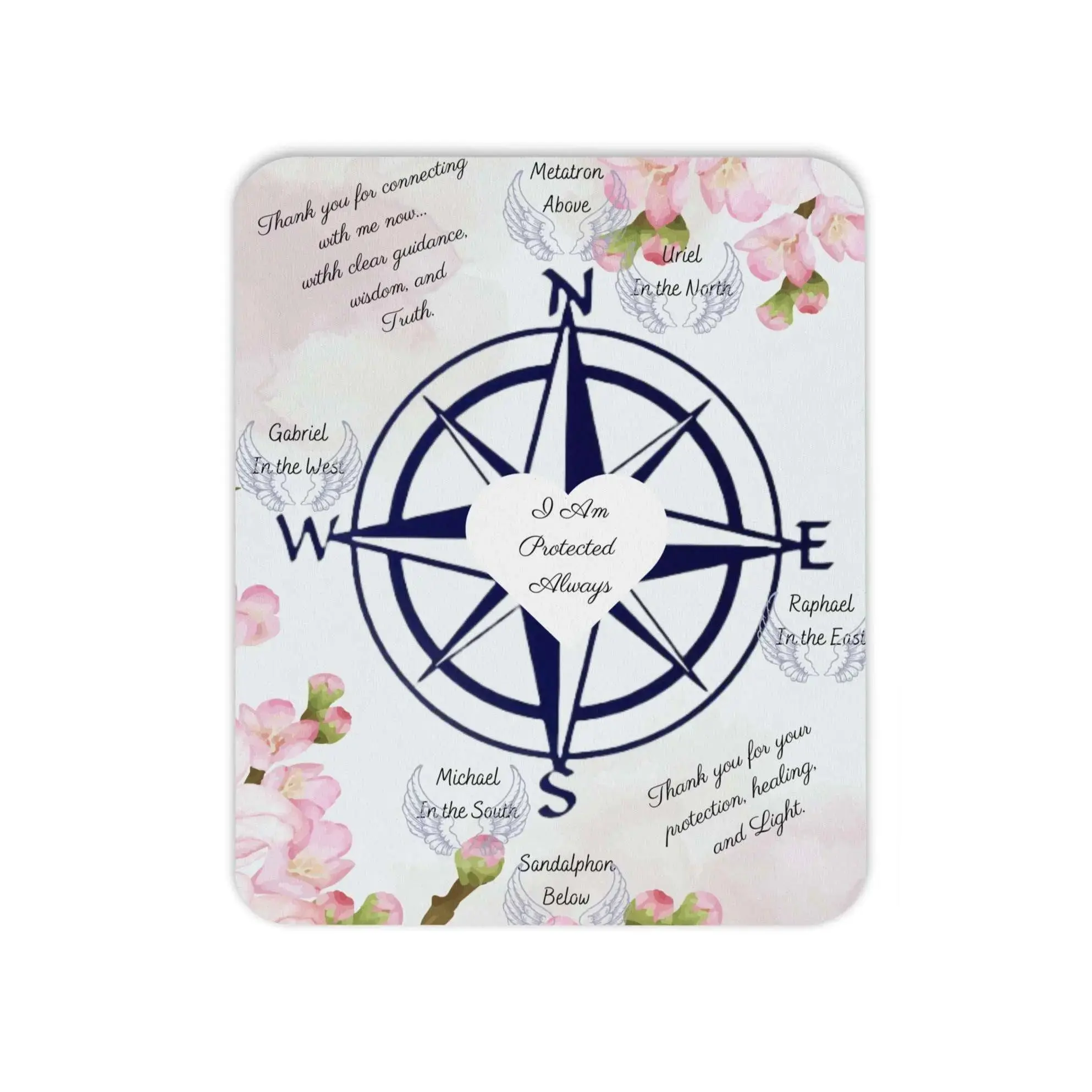 Archangel Protection Compass Mouse Pad with Archangel Michael Infusion
