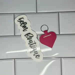 Shopping Cart Quarter Holder Faux Leather Keychain