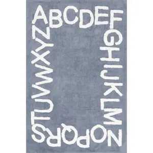Kids Washable Round Alphabet Rug