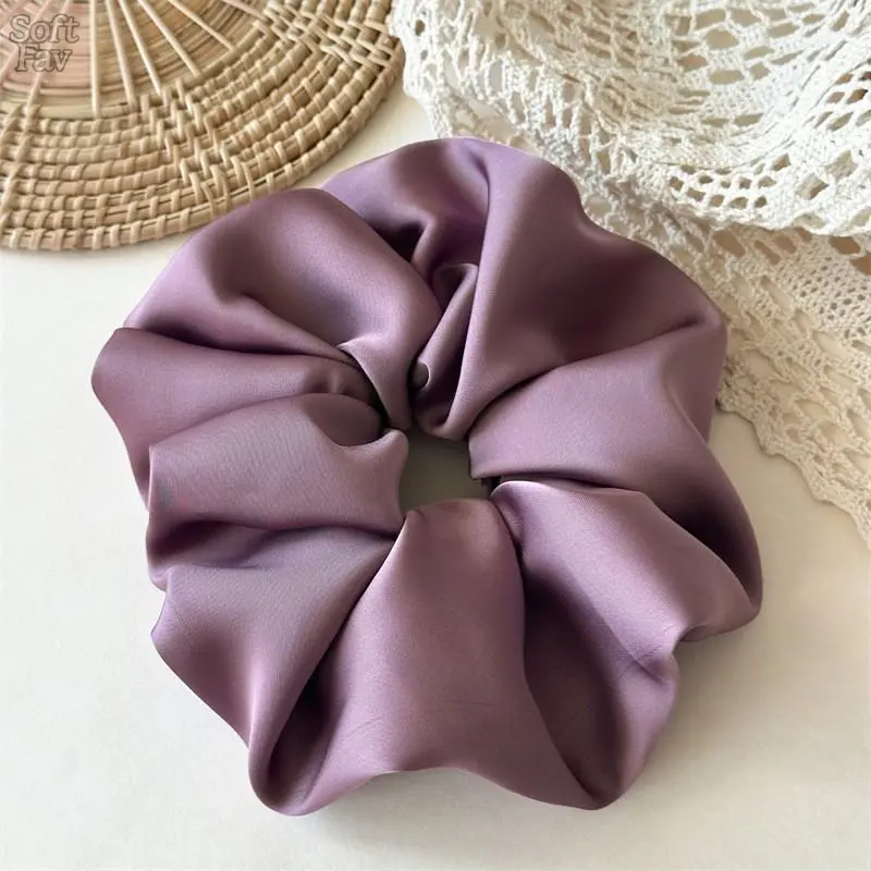 SoftFav 2026 Large Satin Scrunchie Collection Solid Color Hair Ties High Elasticity Secure Fit for High Ponytails Wholesale Option Versatile Stylish Hair Accessories outdoorfun SoftFav 2026 Large Satin Scrunchie Collection Solid Color Hair Ties High Elasticity Secure Fit for High Ponytails Wholesale Option Versatile Stylish Hair Accessories outdoorfun