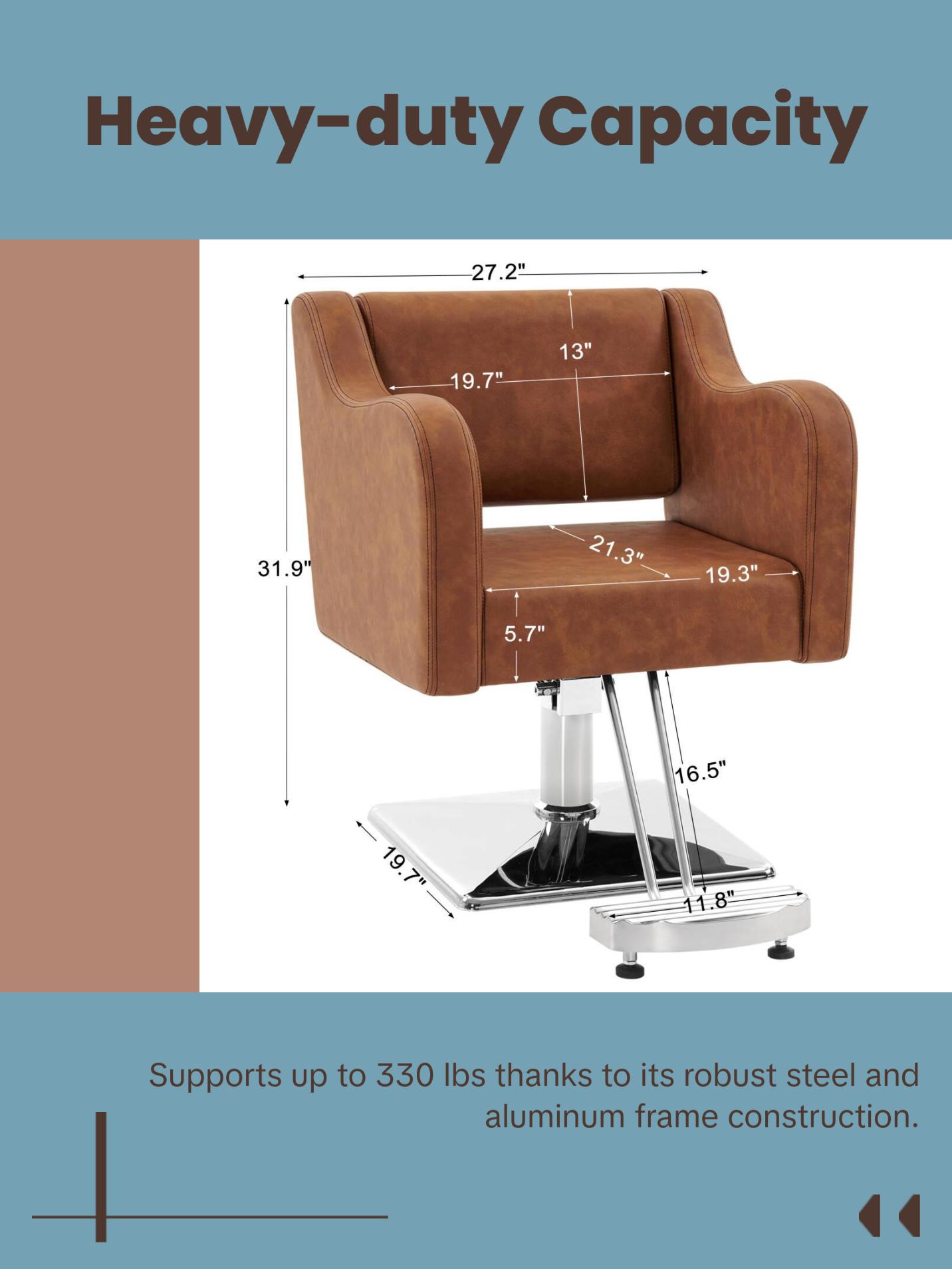 BarberPub Salon Chair for Hair Stylist, Hydraulic Barber Styling Chair Brown 3802 BarberPub Salon Chair for Hair Stylist, Hydraulic Barber Styling Chair Brown 3802