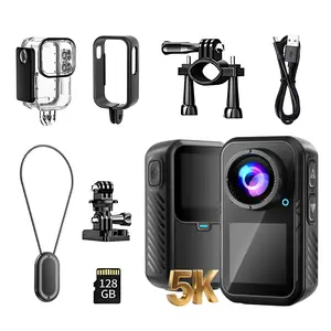 NUISK Compact  Mini Action Camera with Waterproof 30M Case Helmet Mount Magnetic DV for Bike Cycling Pet Vlogging Portable 5K Compact Photography Camera Gear Anti-Shake,Ideal Gift for Girls, Boys Teenagers, and Beginners, Birthday Christmas Gift