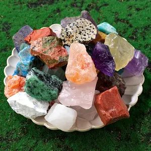 7-Color Natural Unpolished Crystal Rock Crystal Set - Home Decor Accessories, Mineral Ore Collection, Spiritual Gifts, Crystals for Home Decor, Vibrant Color Display, Mineral Compatibility