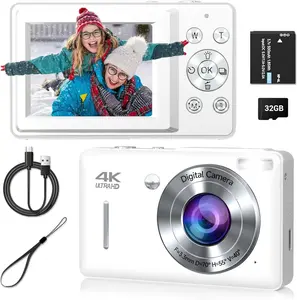 Digital Camera, 44MP Compact Camera, FHD 1080P Point and Shoot Digital Cameras with 16X Zoom,  Detect, Smile Capture, Anti Shake, for Boys Girls Teens Gifts (White)
