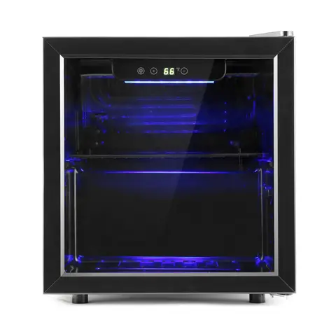 Antarctic Star 1.3 cu ft Corded Portable Fridge - Compact Mini Fridge, Stand-Alone Beverage Cooler, Organizer Shelf, Single Zone 40°F-61°F Temperature Control Refrigerator, Soft Blue LED Lighting, Quiet Operation, Glass Door for Dorms/Small Spaces