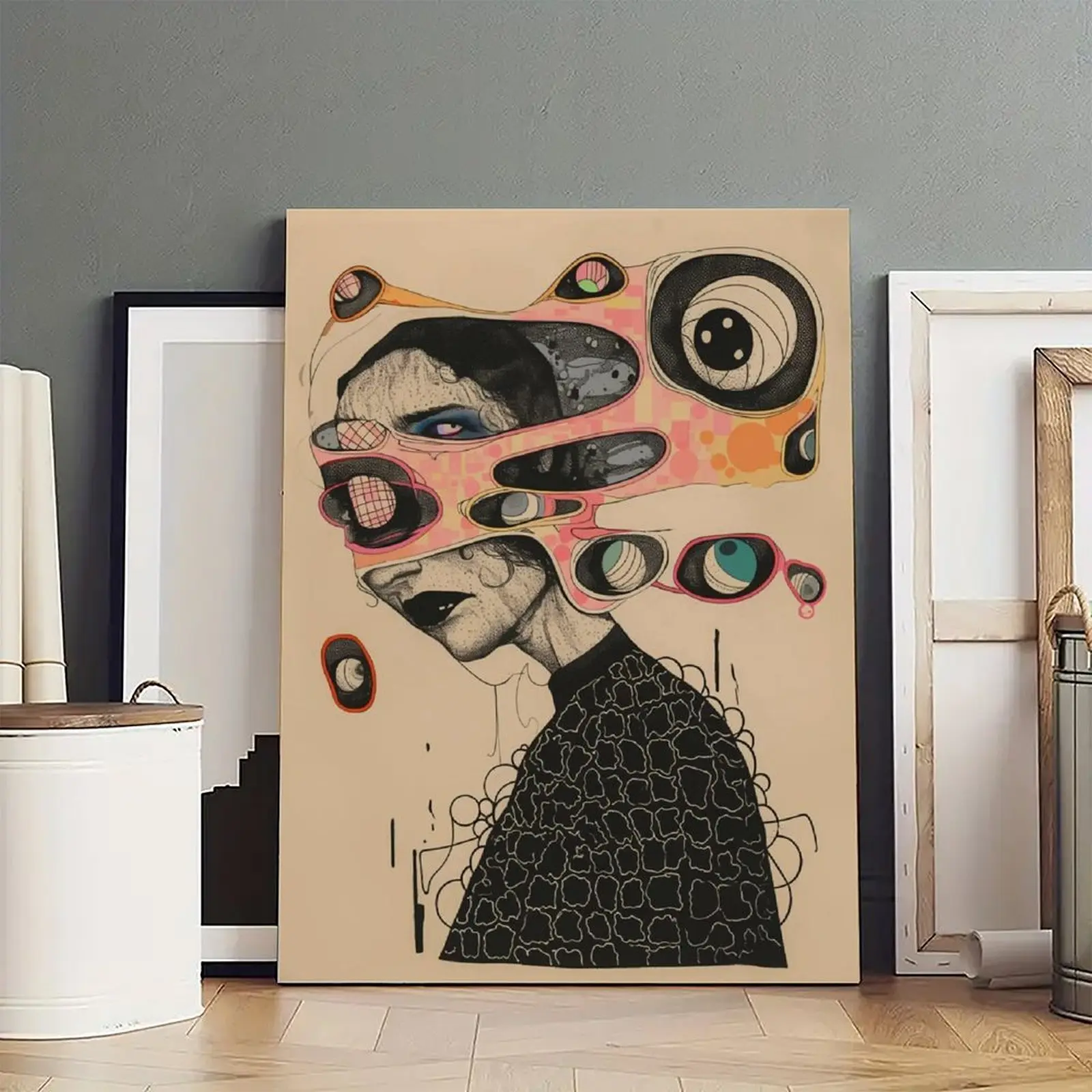 Unique Canvas Art Print Art Painting Decorative Classic Poster Art Wall Art Oil Painting Art Canvas Poster Decorative Painting Art Decoration Wooden Wall Art Abstract Face Design