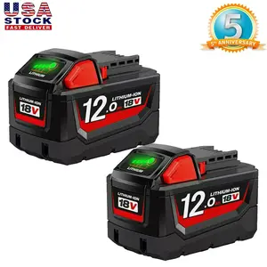 2Pack 18V 12.0Ah Lithium-Ion Battery Replacement for Milwaukee MK18 Tools 48-11-1850 48-11-1840 48-11-1852 48-11-1815 High Capacity Cordless Power Tools