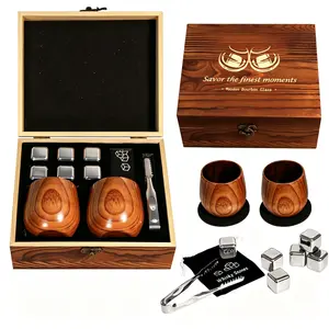 Handcrafted Charred Oak Whiskey Glasses Set – Premium Bourbon Tumblers for Men, Perfect Birthday & Retirement Gift