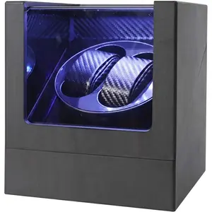 Watch Winders for Automatic Watches Double, Automatic Watch Winder Box, Watch Spinner for Rolex with Blue Light,  or USB , Present for Men and Women, Quiet Mabuchi