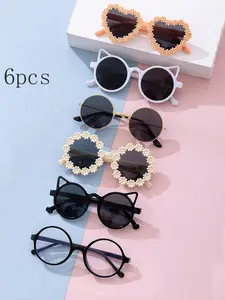 6 Piece Set Dopa Children Fashion Trendy Multi-Style Glasses, Suitable for Daily Use, Photography, Outdoor Wear, Stylish Kids Eyewear