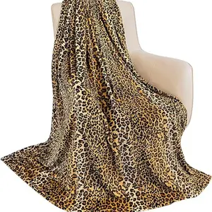 Classic Luxury Leopard Print Blanket, Leopard Pattern Blanket, Soft Flannel Throw, Flannel Cozy Blanket, Comfortable All-Season Cover, Perfect Gift for Women, Bedding & Sofa Use