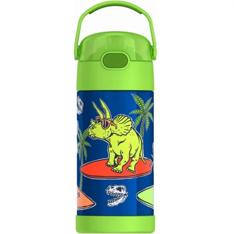 Thermos Funtainer 12 Oz Stainless Steel Non-Licensed, Water Bottle, Daring Dinos