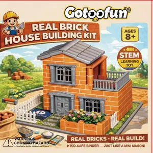 Mini House Building Kit for Kids Age 8+ - Block Building Toys with Real Mini Bricks, STEM Creative Gifts for Boys Girls- DIY Tiny House Construction Set