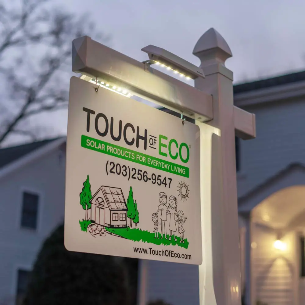 LITEAGENT PRO - Solar Dual Sided LED Post Light For Real Estate Signs, Business, Yard Sign Lighting - Includes Adjustable Sign Mounting Bracket